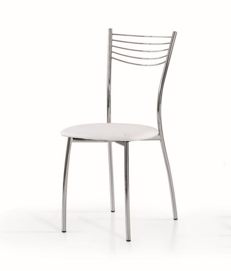 Καρέκλα White Stripes με μεταλλικά πόδια και δομή