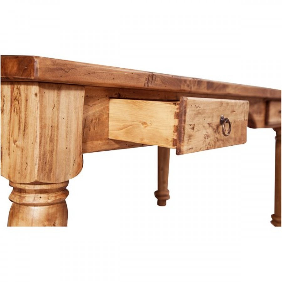 Τραπέζι-Γραφείο Μασίφ Ξύλινο σε φυσική απόχρωση και με 2 συρτάρια 184x92x78 εκ.