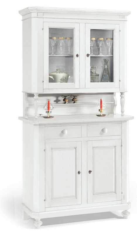 Βιτρίνα Ξύλινη με 2 πόρτες κολονάκια Country Style  104x43x218 εκ. 