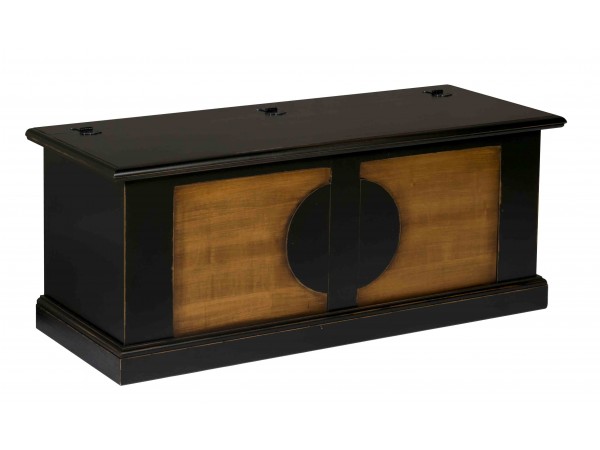 Μπαούλο BICOLORE σε μασίφ ξύλο με Κερασιά και Μαύρο Αντικέ Χρωματισμό 120x48x48 εκ. 