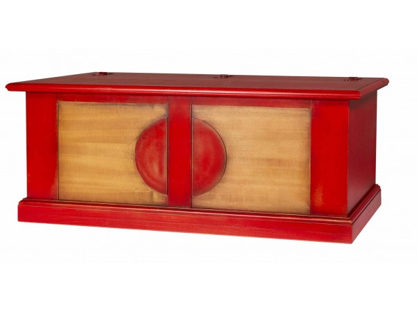 Μπαούλο CILIEGIO σε μασίφ ξύλο με Κόκκινο-Κερασιά Χρωματισμό και Μαύρη Πατίνα 120x48x48 εκ. 