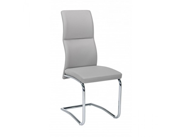 Καρέκλα από οικολογικό δέρμα και επιχρωμιωμένο μέταλλο THELMA LIGHT GREY 44x58x104 εκ.