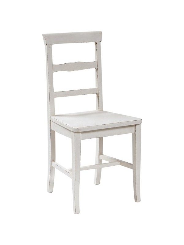 Καρέκλα Μασίφ Ξύλινη σε λευκό αντικέ απόχρωση 45x43x92 εκ.