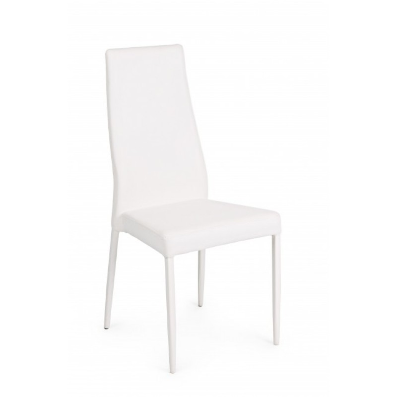 Καρέκλα στοιβαζόμενη από τεχνόδερμα(PU) CLOUD WHITE 44x44x99 εκ.