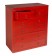 Συρταριέρα ROSSANO σε μασίφ ξύλο με Κόκκινο Χρωματισμό και Μαύρη Πατίνα με 6 συρτάρια 86x40x96 εκ.