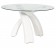 Τραπέζι με τζάμι και πόδια ντυμένα από δερμάτινη σε λευκό χρωματισμό 120x120x76 εκ.