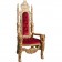 Πολυθρόνα Θρόνος Lord Raffles Lion σε Μασίφ Ξύλο Μαόνι και Κόκκινο Βελούδο κάθισμα σε χρυσό χρωματισμό 88x70x180 εκ.