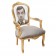 Πολυθρόνα Louis XIV French style Mr Bean σε μασίφ ξύλο 65x65x98 εκ.